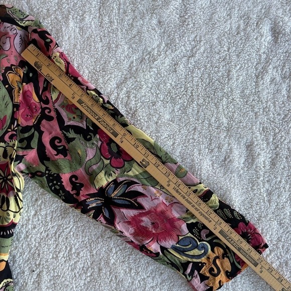 Kimono Loco Floral Paisley Open Front Boho Tie Waist Robe Tunic L/XL Multi Color - Picture 11 of 13
